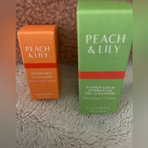 Peach & Lily power calm hydrating gel cleanser & ginger melt oil cleanser NEW